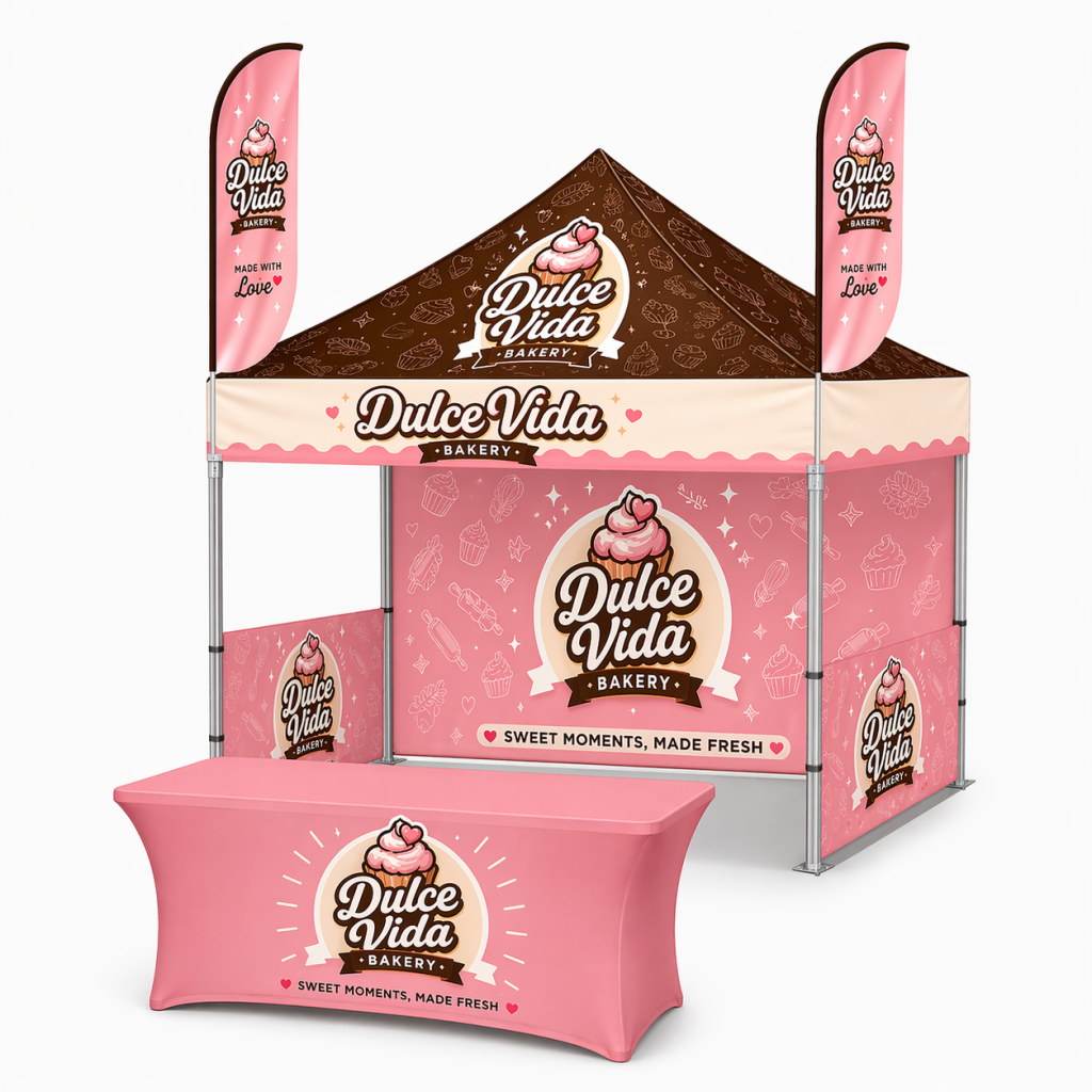 Same day trade show display printing for a custom 10x10 booth