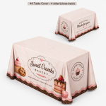 4ft Table Cover 4 Sided (Closed Back)